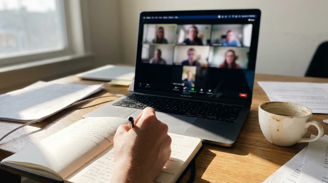 Taking notes during a video call